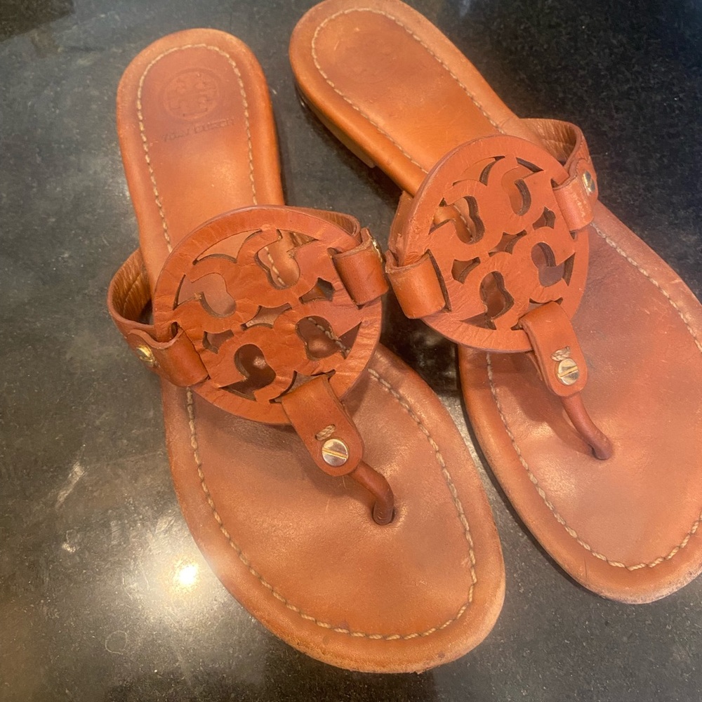 Tory Burch Miller sandal brown vintage vachetta leather size 7.5